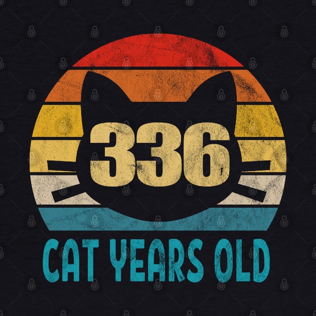 336 Cat Years Old Retro Style 80th Birthday Gift Cat Lovers by Blink_Imprints10